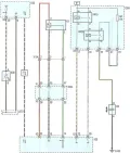 Цветная схема муфты компрессора кондиционера и датчика давления Chevrolet Cruze