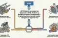 Схема влияния ДТОЖ в ЭСУД на работу фазорегуляторов, EGR, электронной помпы и термостата