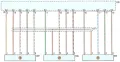 Цветная схема подключения сервоприводов заслонок M37 M6L M46 к блоку HVAC K33 Chevrolet Cruze