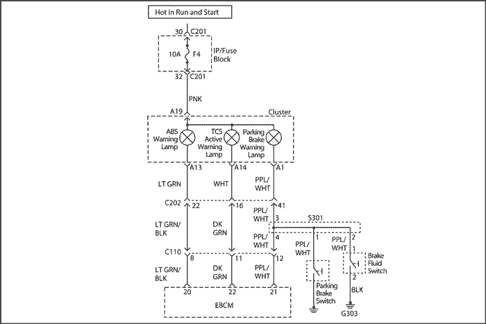 Схема контрольной лампы стоп-сигнала Лачетти