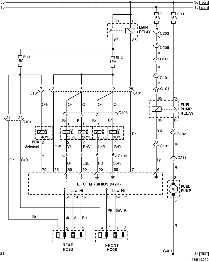 Схема цепей ЭБУ SIRIUS D42R Шевроле Авео