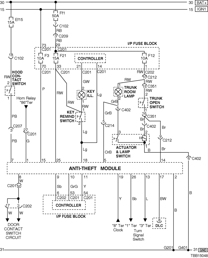 Схема противоугонной системы Chevrolet Aveo Т250